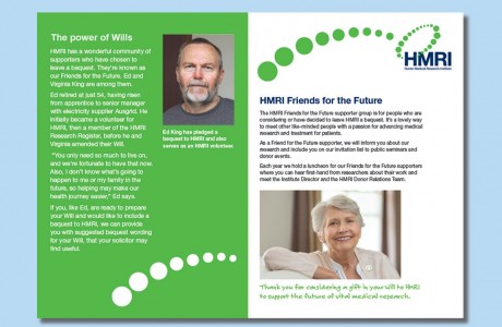 Hunter Medical Research Institute Gift in Wills brochure sample pages
